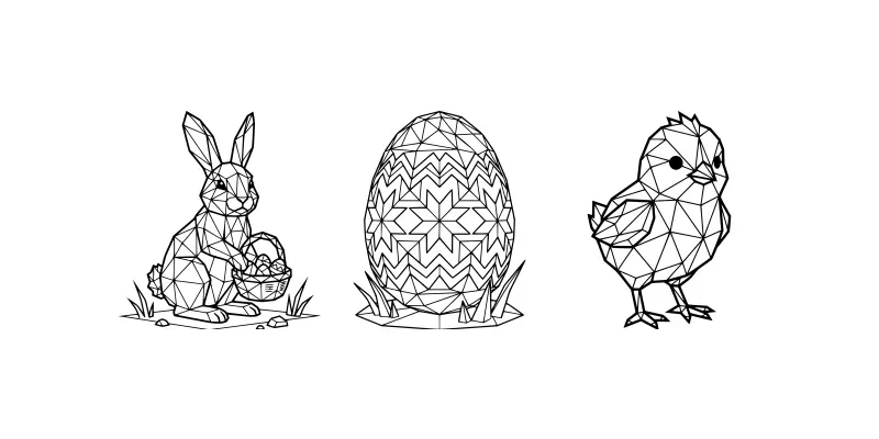 Lowpoly Easter Art KDP Coloring Books generated by undefined
