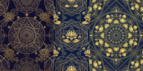Thai Royal Lotus Sacred Geometries generated by gemini-image