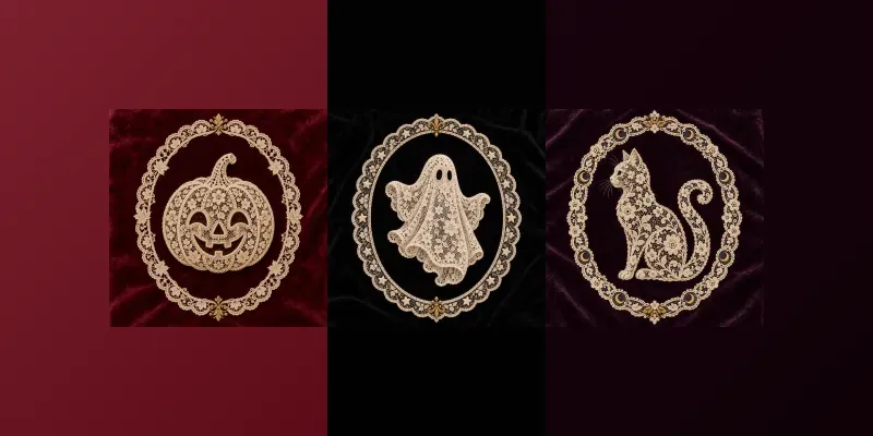 Halloween Lace Cameos