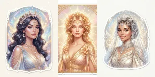 Radiant Beauty Sticker Portraits generated by gemini-image