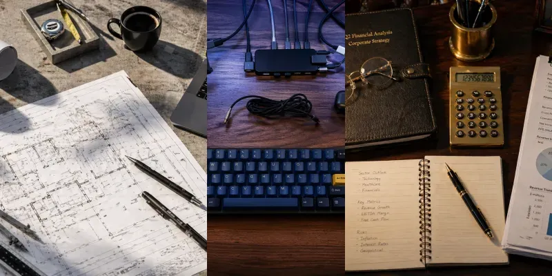 Pro Flat Lay Workspace Photography generated by undefined