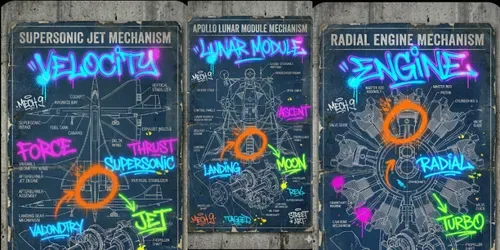 Blueprint Graffiti Mechanical Engineers generated by gemini-image