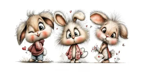 Mothers Day Cute Bunnies generated by midjourney