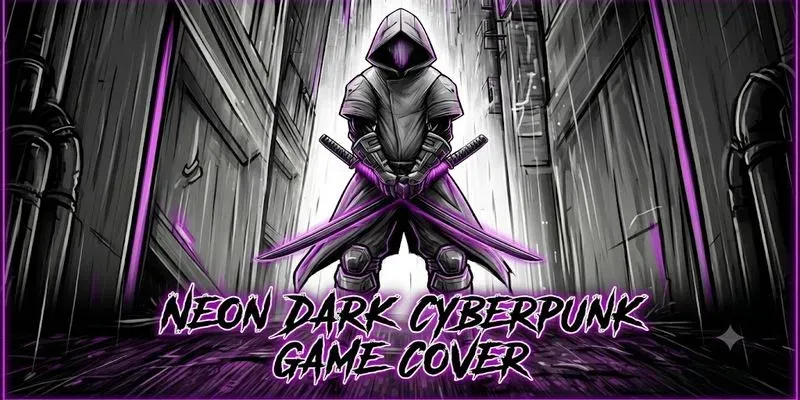 Neon Dark Cyberpunk Game Cover generated by undefined