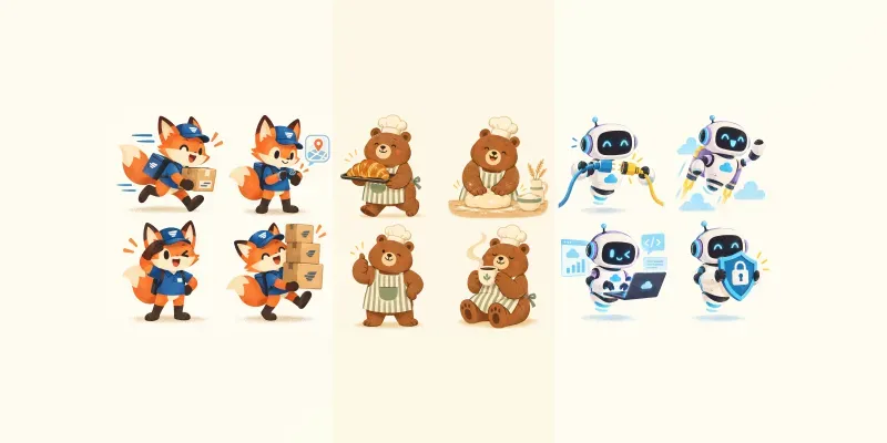 Retro Flat Brand Mascot Kits generated by undefined