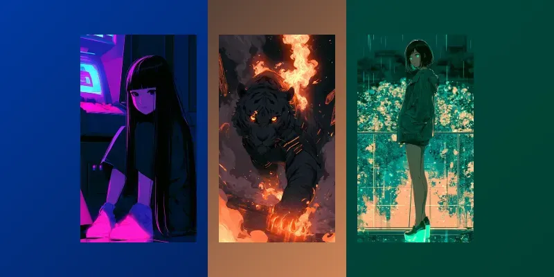Neon Cyber Anime Portraits generated by undefined