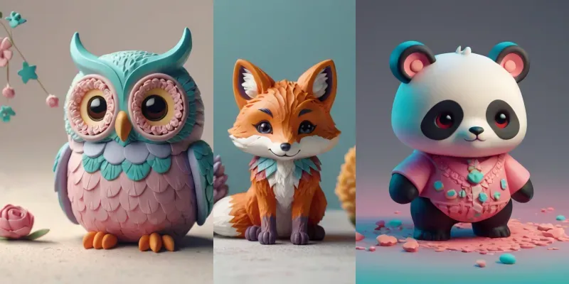 3D Cute Claymation Chibi Animals Generator generated by undefined