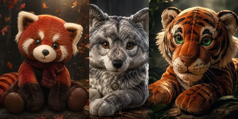 Enchanted Plush Animal Portraits generated by undefined