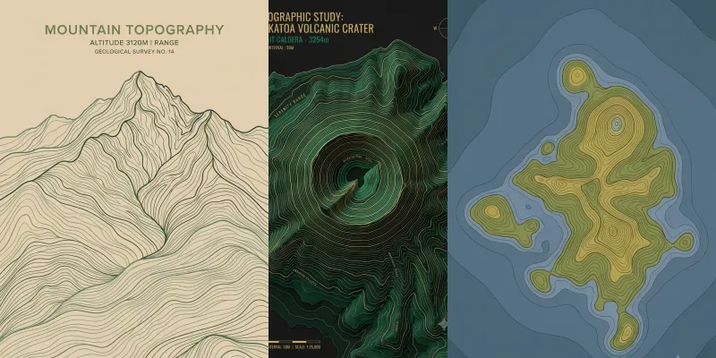 Topographic Contour Line Art generated by undefined
