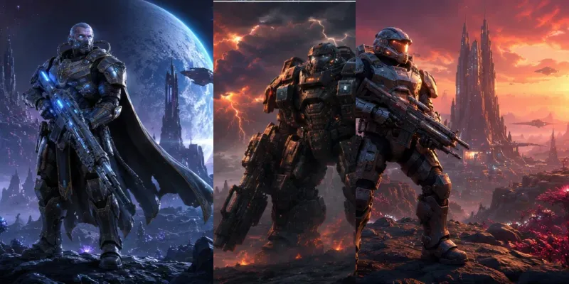 Futuristic Space Marines On Alien Planets generated by undefined