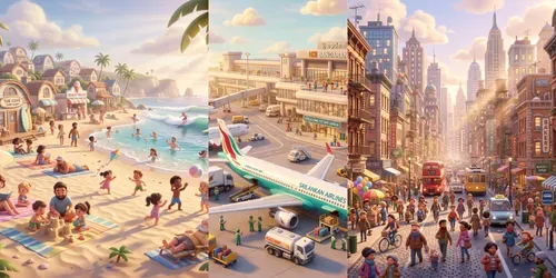 Animated Everyday Life Scene Collections generated by gemini-image