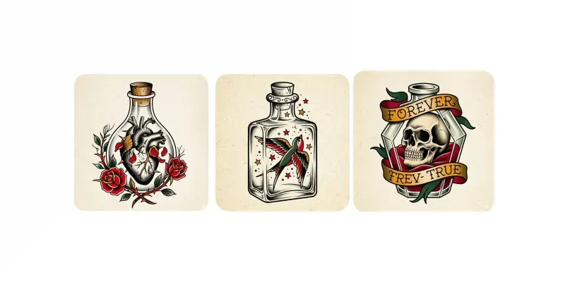 American Traditional Bottle Flashes generated by undefined
