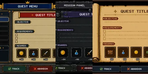 8bit RPG Quest UI Templates generated by chatgpt-image