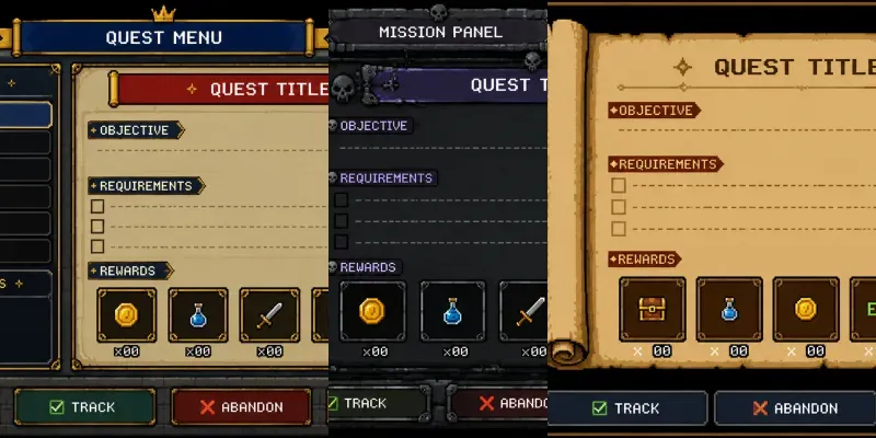 8bit RPG Quest UI Templates generated by undefined