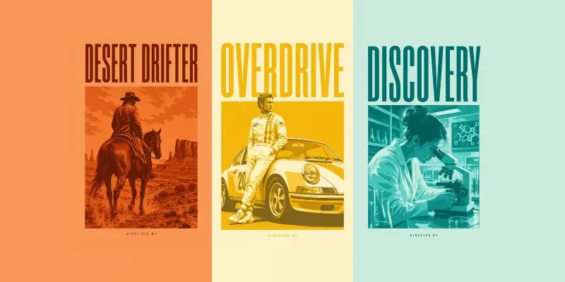 Monochromatic Minimalist Movie Posters generated by undefined