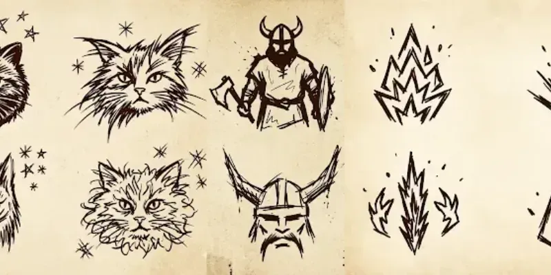 Raw Handscratched Medieval Ui Icons generated by undefined
