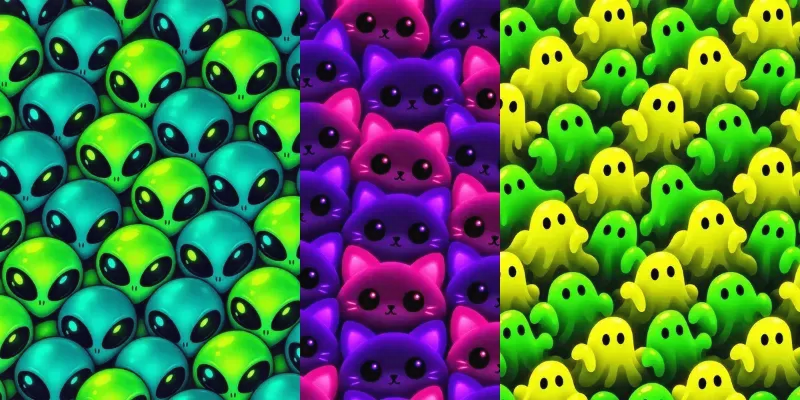 Glowing Neon Seamless Patterns