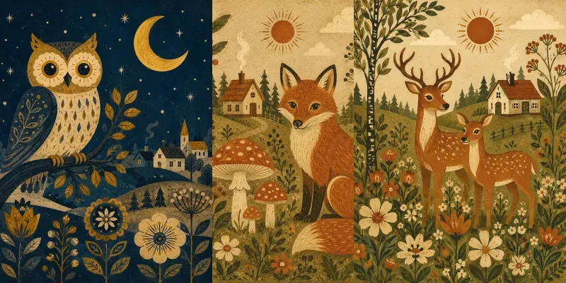 Retro Folk Art Illustration Generator generated by undefined