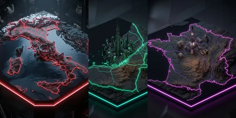 Futuristic Country Topographic Art