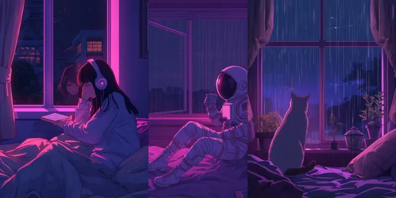 Aesthetic Lofi Anime Cover Art generated by undefined