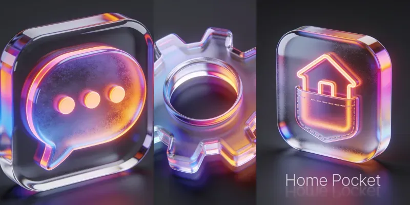Premium 3D Glassmorphism UI App Icons generated by undefined
