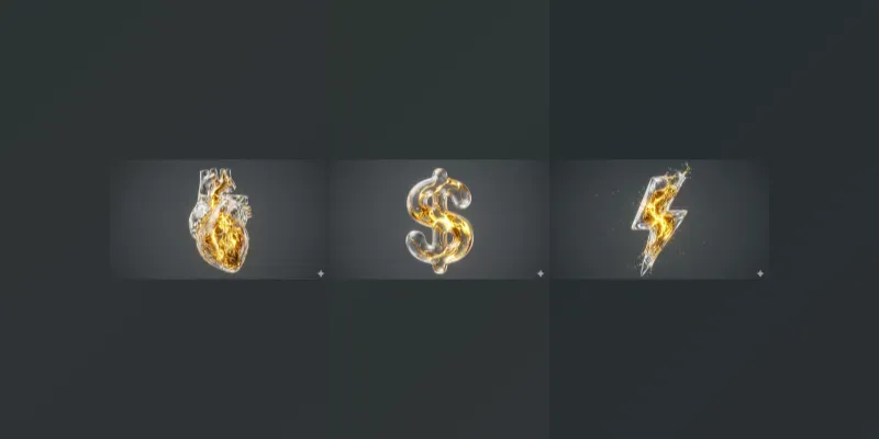 Ultraluxury Glass Gold 3D Assets generated by undefined