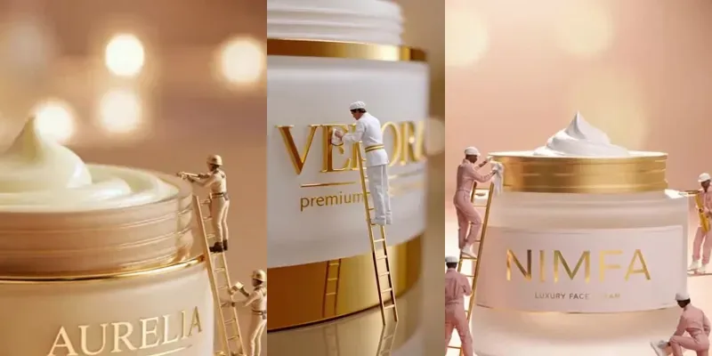 Mini Workers Skincare Ad Videos generated by undefined