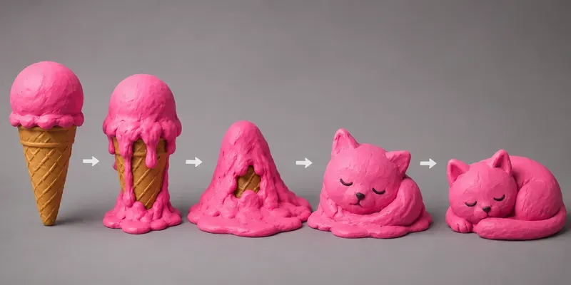 Melting Ice Cream Clay Pets generated by undefined