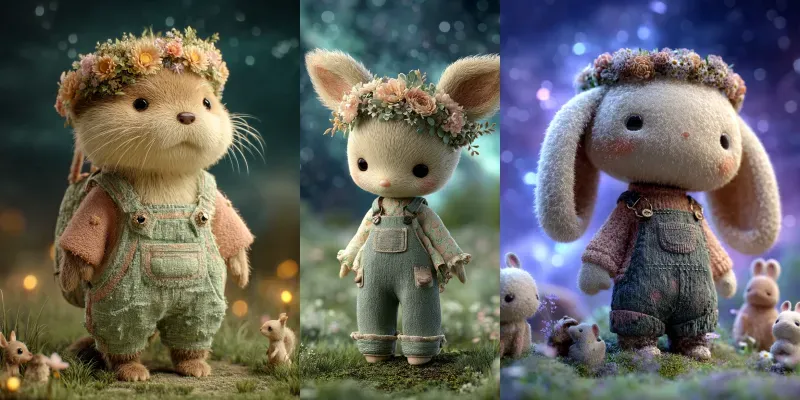 3D Chibi Plush Doll Night Posters generated by undefined