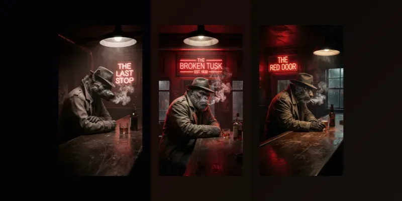 Noir Neon Anthropomorphic Portraits generated by undefined