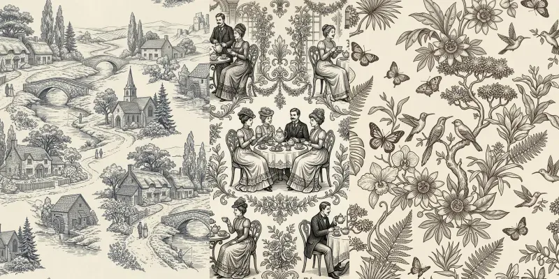 Vintage Toile Pattern Scenes generated by undefined