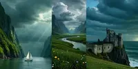 Epic Coastal Landscape Concept Art grok-video prompt mini thumbnail