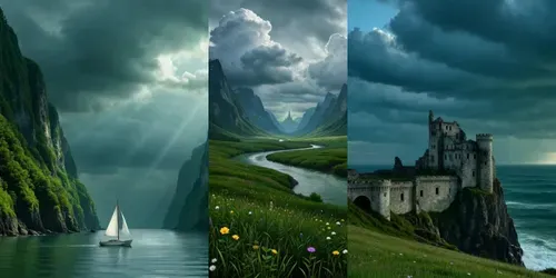 Epic Coastal Landscape Concept Art generated by grok-video