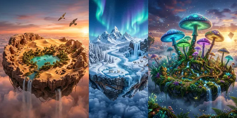 Miniature Floating Biome Worlds Creators generated by undefined
