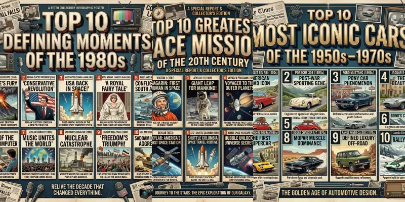 Retro Top 10 History Posters generated by undefined