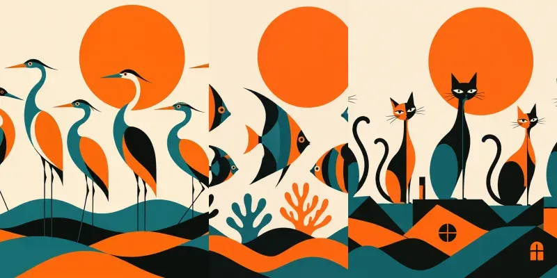 Midcentury Minimalist Art Templates generated by undefined
