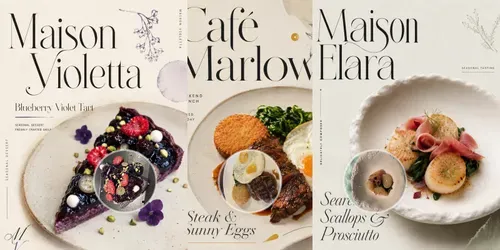 Minimalist Editorial Food Posters generated by chatgpt-image