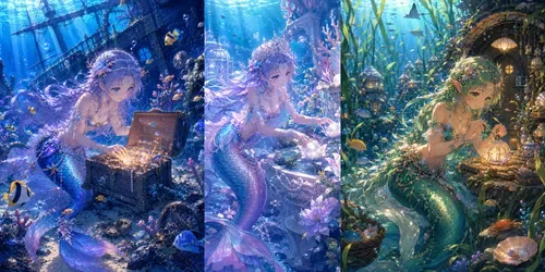Anime Under The Sea Mermaids Collections generated by chatgpt-image