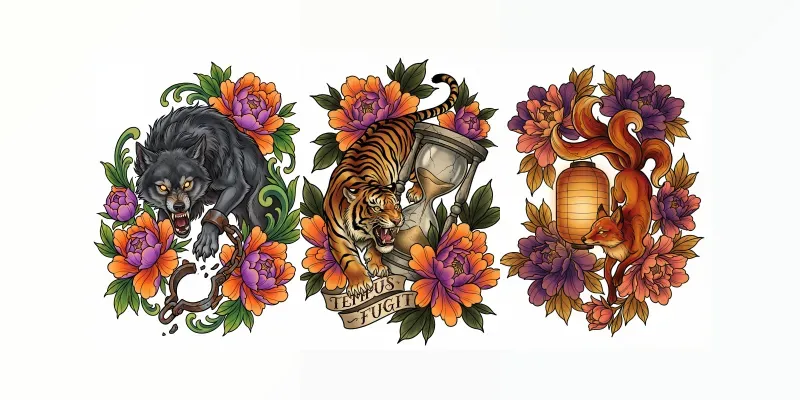 Neotraditional Bold Tattoo Art generated by undefined