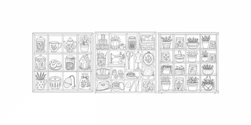 Cozy Shelf Coloring Page Builders generated by chatgpt-image