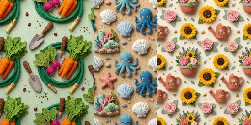 Seamless Cozy Felt Craft Patterns generated by undefined