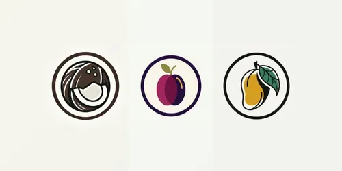 Modern Drupe Fruit Emblems generated by gemini-image
