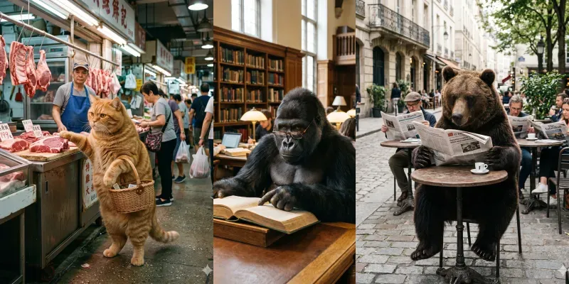 Hyperrealistic Animals Doing Human Jobs generated by undefined