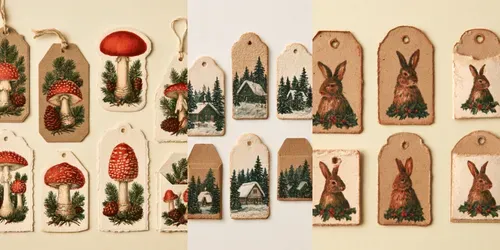 Winter Forest Paper Tags Tuck Pockets generated by midjourney