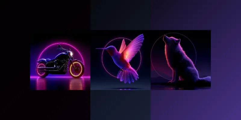 3D Neon Synthwave Dark Glow Art generated by undefined