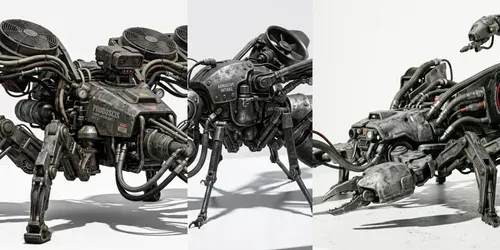 Highpressure Sandblasting Mech Insects generated by gemini-image