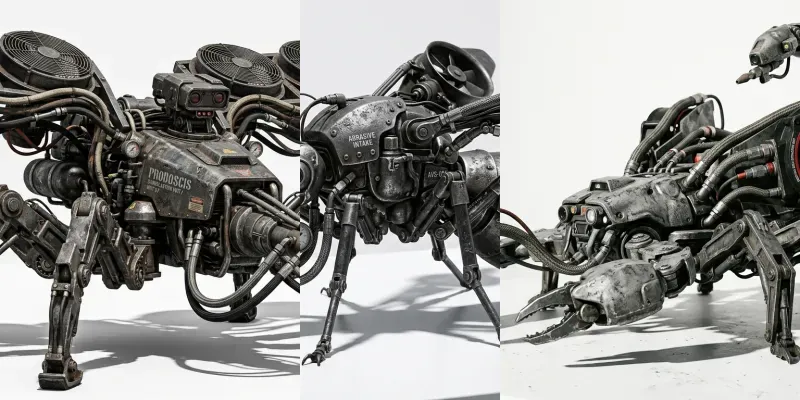 Highpressure Sandblasting Mech Insects generated by undefined