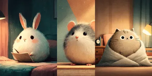 Cozy Storybook Animal Illustrations generated by midjourney