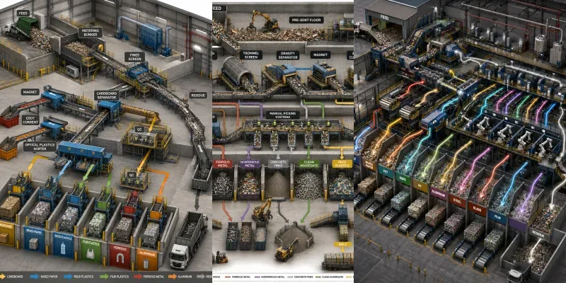 Materials Recovery Facility Sorting Flows generated by undefined