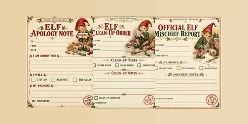 Funny Elf Mischief Printable Kits generated by chatgpt-image